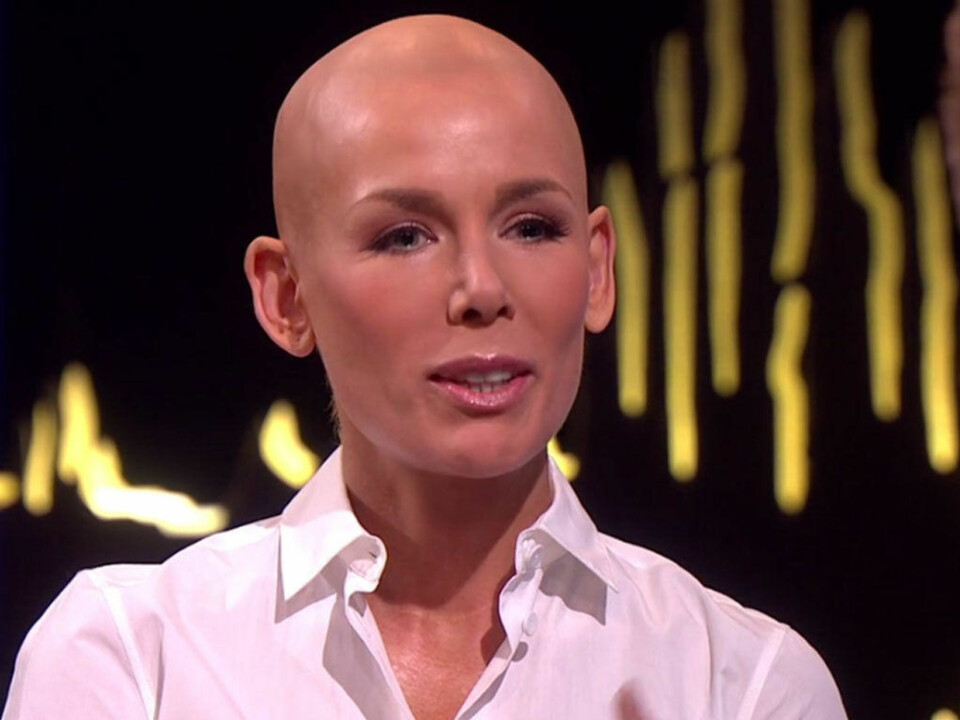 Gunhild Stordalen stilte uten parykk på Skavlan.