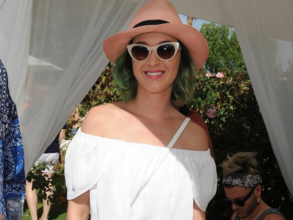 MED GRØNT HÅR: Katy Perry i 2014.