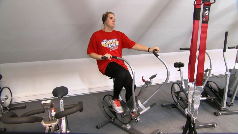 TRENING: Thomas syntes noe av treningen var gøy, og at det stort sett gikk greit å følge diettplanen lagd av PT Tonje Jenssen.