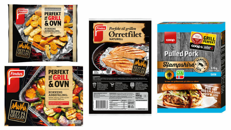 GRØNNSAKER OG FISK: Sunt og godt på grillen.
