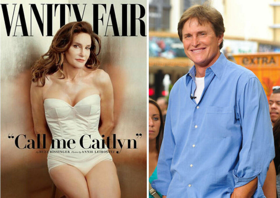 Caitlyn Jenner het tidligere Bruce Jenner. Det første bildet av henne som kvinne, tatt av kjendisfotografen Annie Leibowitz til forsiden av Vanity Fair, fikk stor oppmerksomhet.