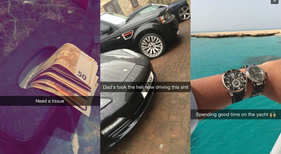 Slik viser søkkrike ungdommer luksusen på Snapchat