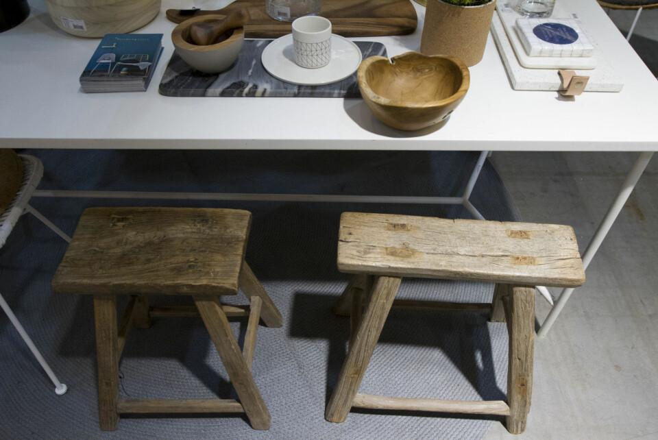 Rustikke krakker hos Bloomingville.