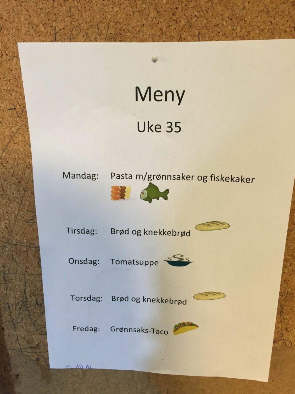 Slik ser en typisk meny ut hos AKS i Oslo.