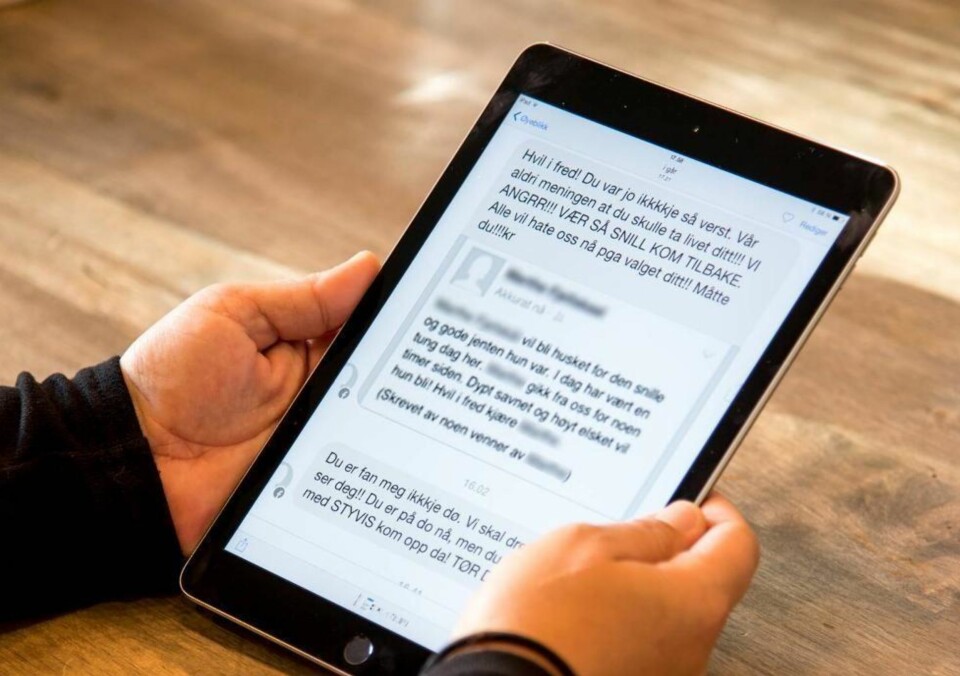 Lørdag toppet det seg da en falsk Facebook-profil med datterens navn skrev minneord om 14-åringen.