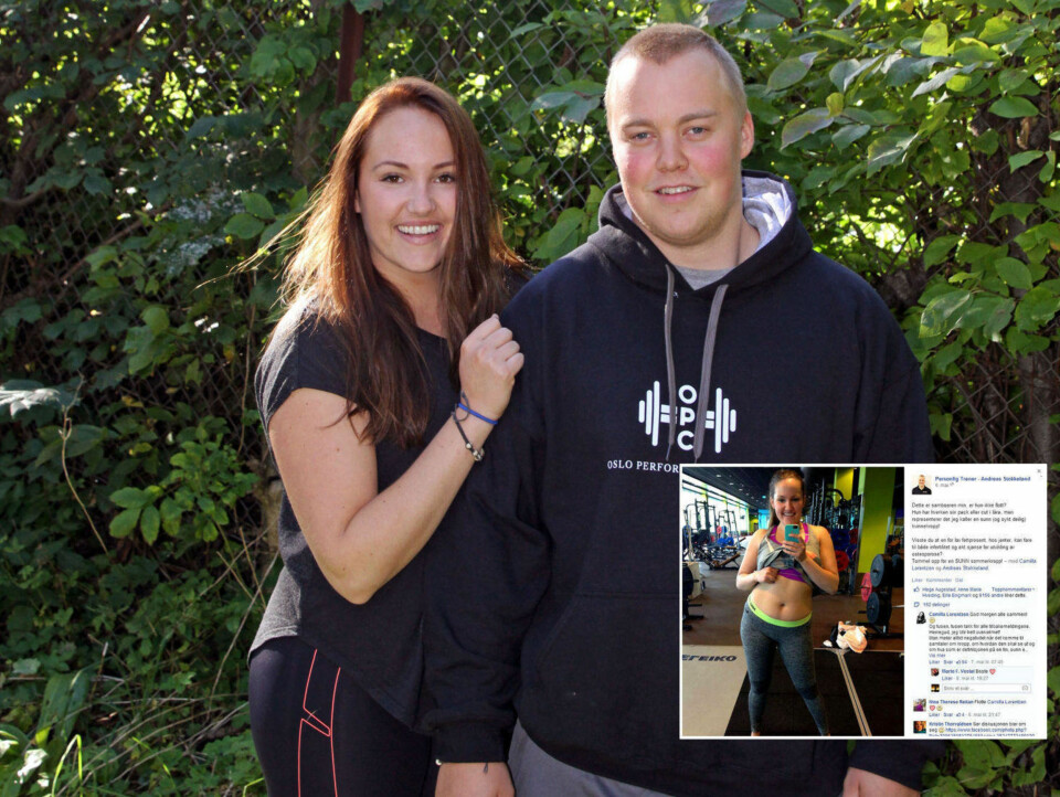 SAMBOERPARET Camilla Lorentzen og Andreas Stokkeland jobber begge som personlige trenere.