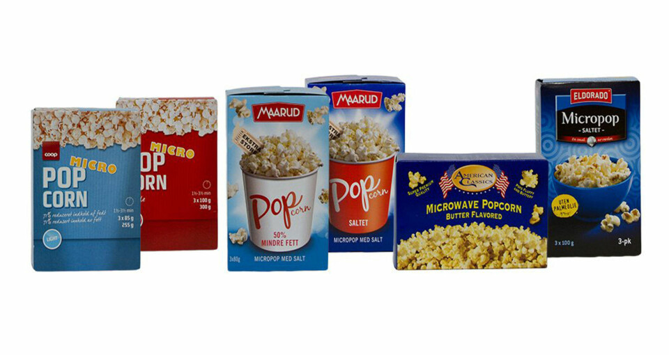 Fire av seks mikropopcorn er helseskadelig