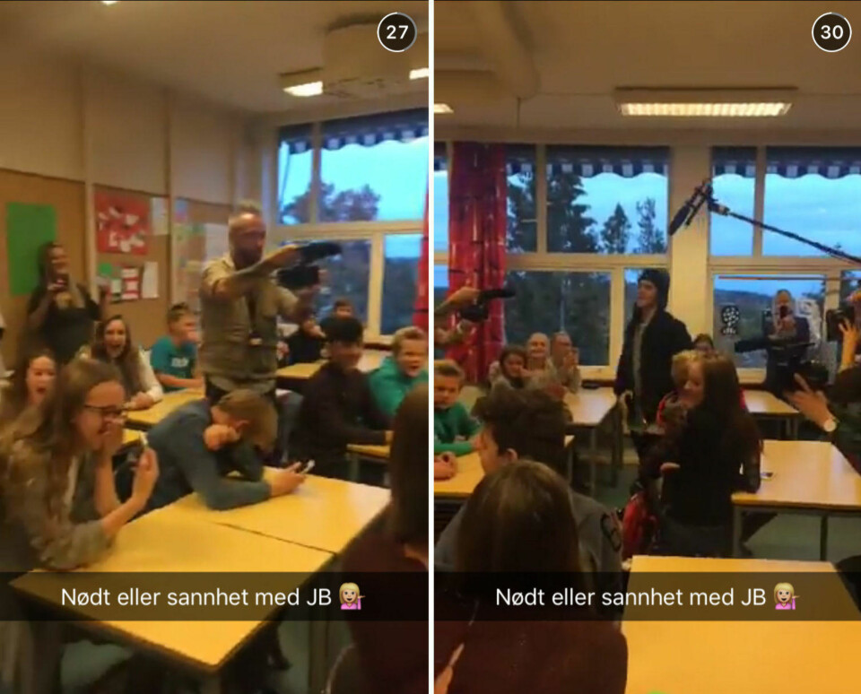 7.-klasseelevene fikk seg en real overraskelse da Justin Bieber kom på besøk torsdag ettermiddag.