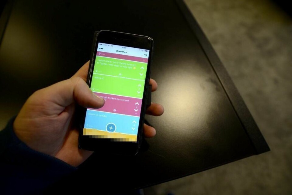 ADVARER: Appen Jodel har advart sine brukere i Drammen mot å bruke appen til hets og mobbing.