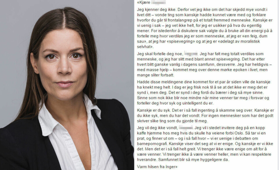 Inger Silka Zadig skriver åpent brev til mannen som mente hun var «totalt verdiløs som menneske»