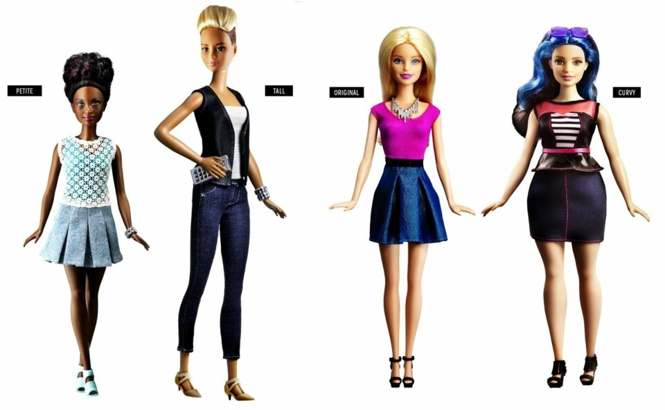 ULIKE FORMER: Nå kommer dukkene i fire forskjellige former, og i en rekke ulike stiler. Foto: Barbie.com