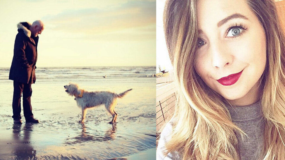OPS: Eller er det så rart? Zoella kjente ikke igjen Dave Gilmour da hun tok bilde av han på stranden.