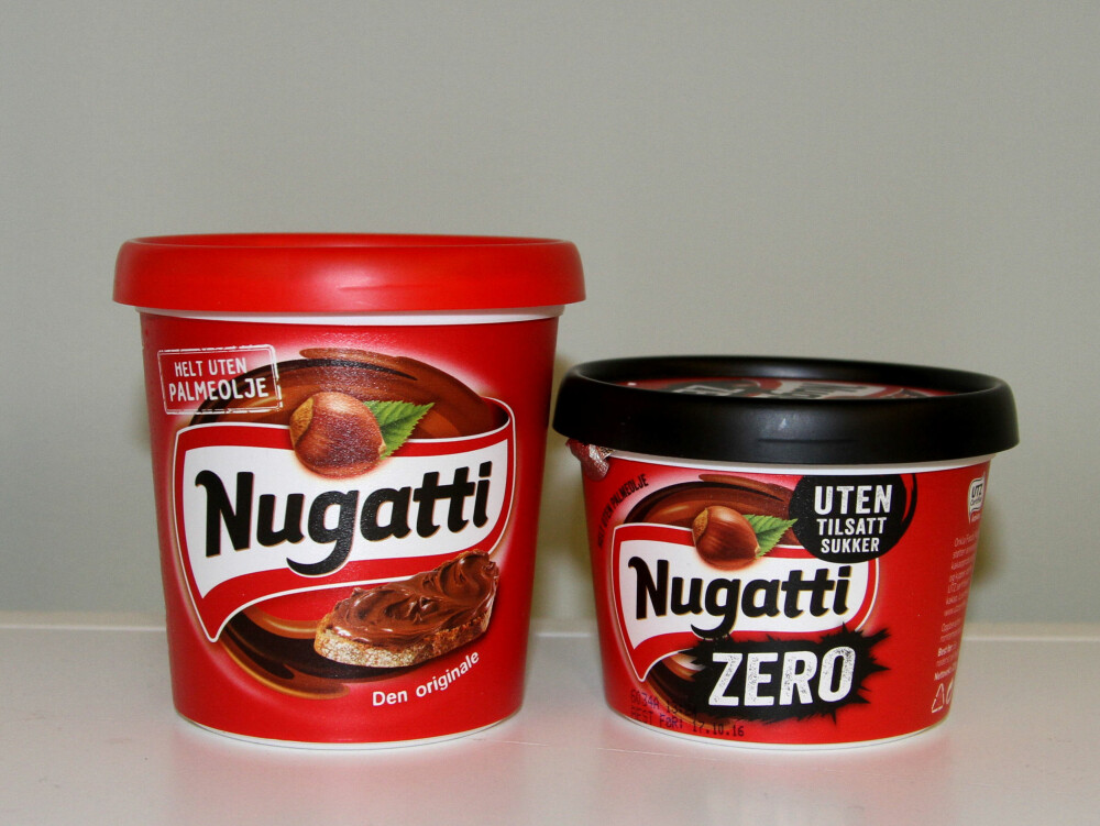 NY NUGATTI: Nå frister Orkla Foods Norge med Nugatti uten tilsatt sukker, men hvordan smaker det nye sjokoladepålegget sammenlignet med den vanlige varianten?