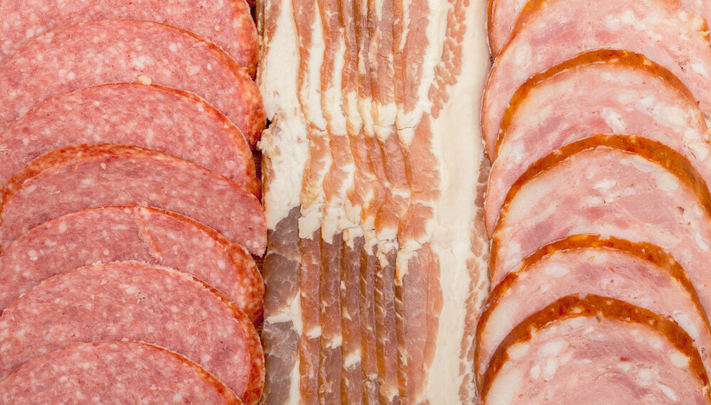 BEARBEIDET KJØTT er for eksempel bacon og påleggspølser.