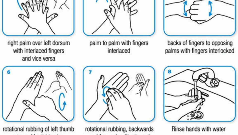 En ordentlig håndvask bør vare i minst 40 sekunder