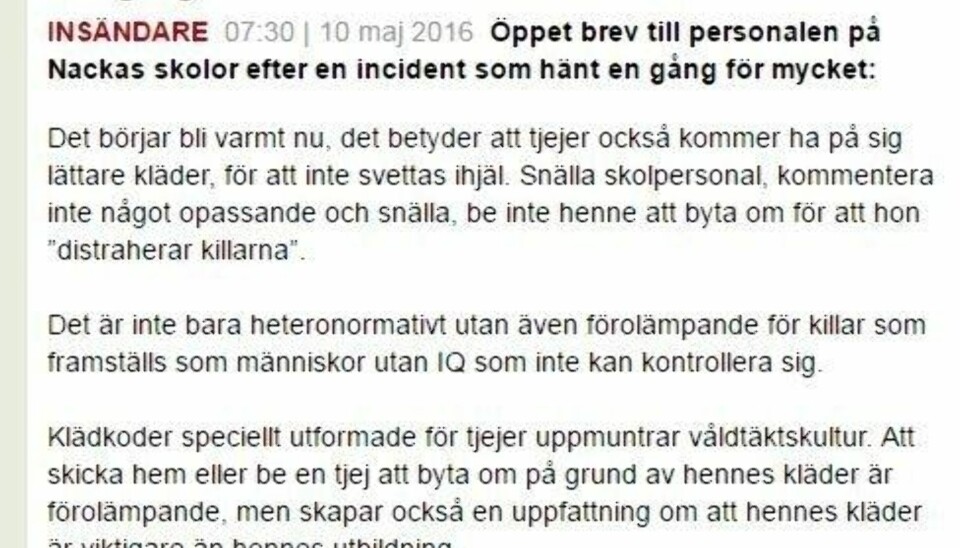 Jente (15): - En fornærmelse mot både gutter og jenter