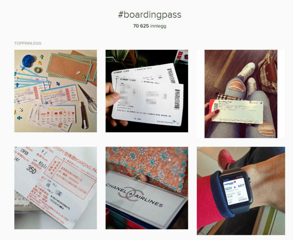 Instagram: Dette må du aldri gjøre med boardingpasset
