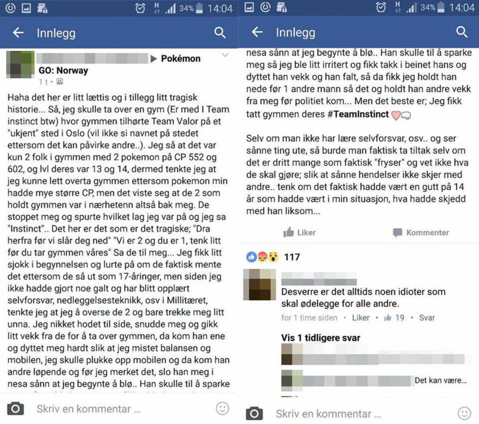- Ble slått fordi jeg ville ta en Pokémon-gym