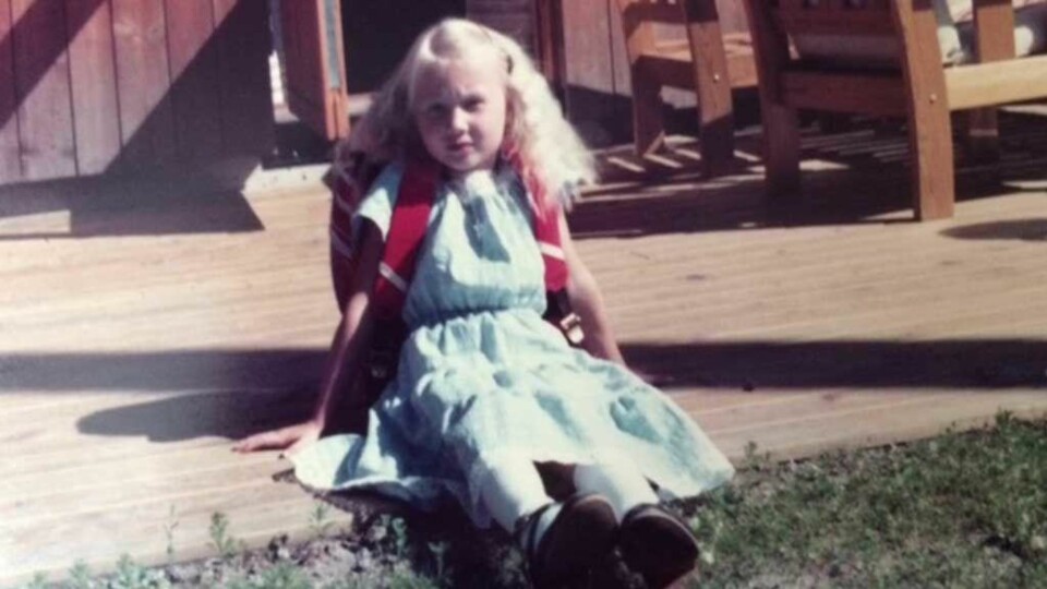Helle på første skoledag i 1981.