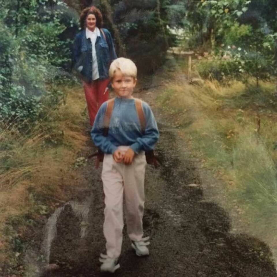 Guro på første skoledag i 1989.