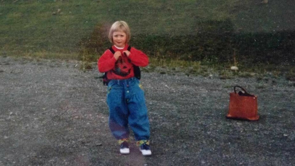 Silje på første skoledag i 1994.