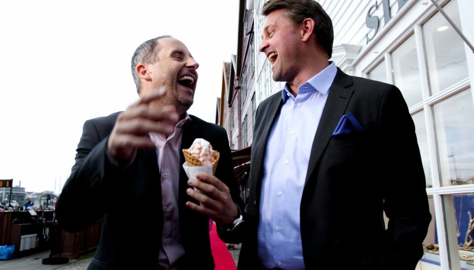 Thomas og Harald med softisen.