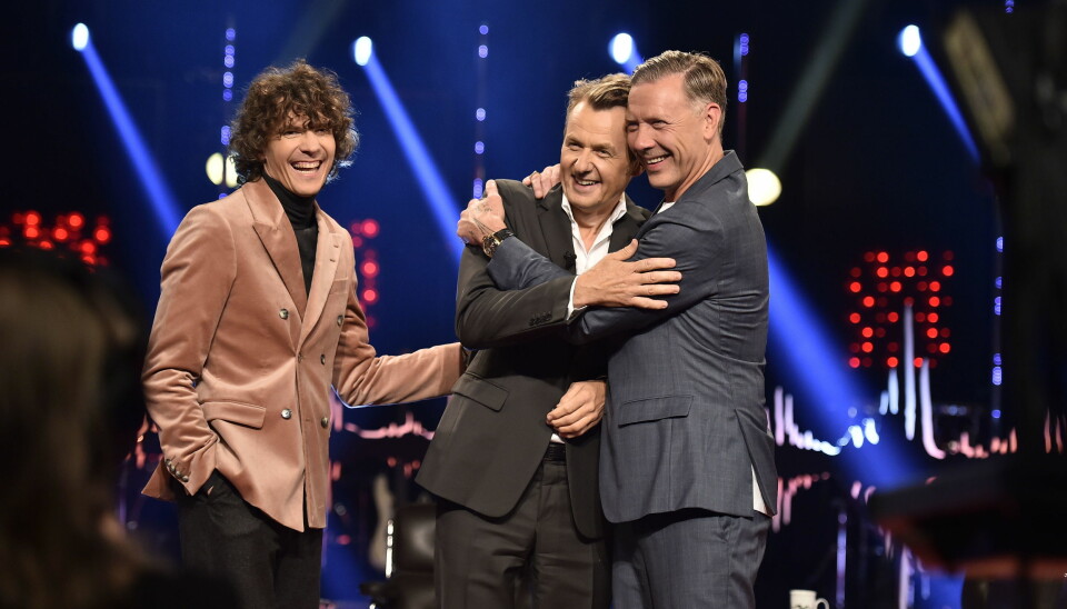 Artist Håkan Hellström, programleder Fredrik Skavlan og skuespiller Mikael Persbrandt.