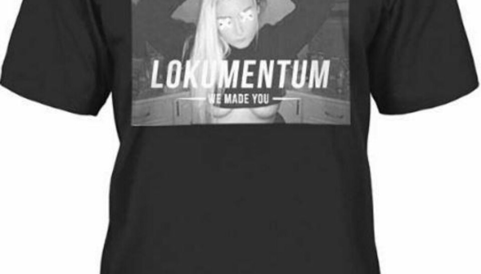 INSTAGRAMBILDER BRUKT PÅ T-SKJORTER: 19 år gamle Elise Harritz fra Danmark er fortvilet over at det selges t-skjorter med nakenbilder av henne på. Skjermdump fra nettbutikken