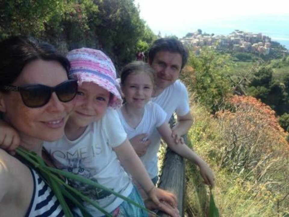Heidi sammen med ektemannen Ingebjørn og barna Louise (7) og Sunniva (5) på ferie i Italia i sommer.