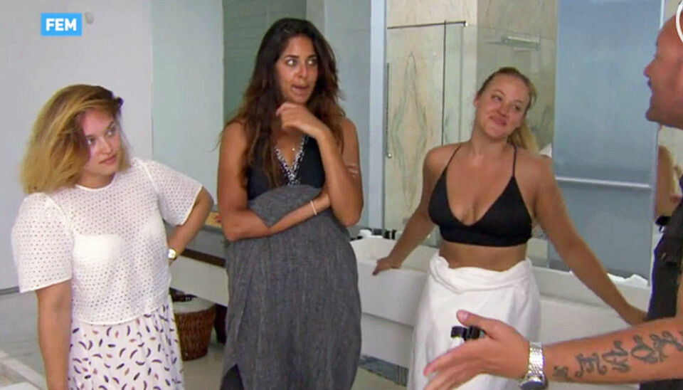 Helena, Kathleen og Benedicte måtte forsvare seg overfor Jonas i torsdagens Top Model.