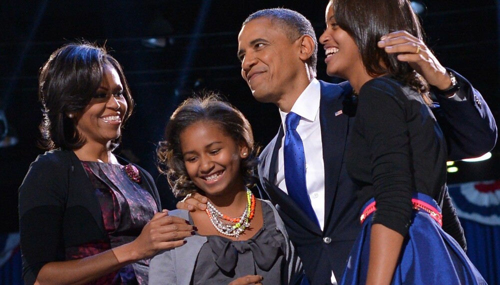 ANDRE RUNDE: Familien Obama da han ble gjenvalgt til president.
