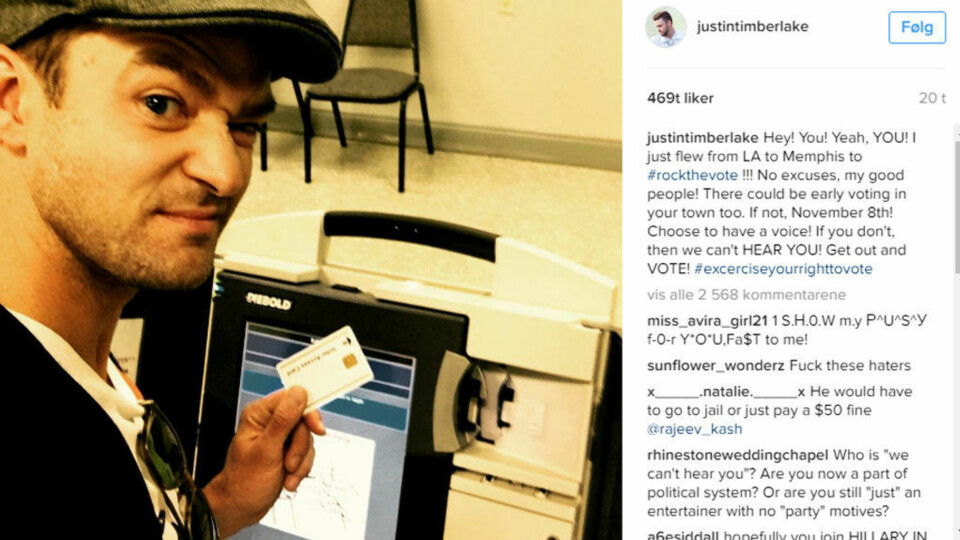 Justin Timberlake la ut bilde fra valglokalet - risikerer fengsel