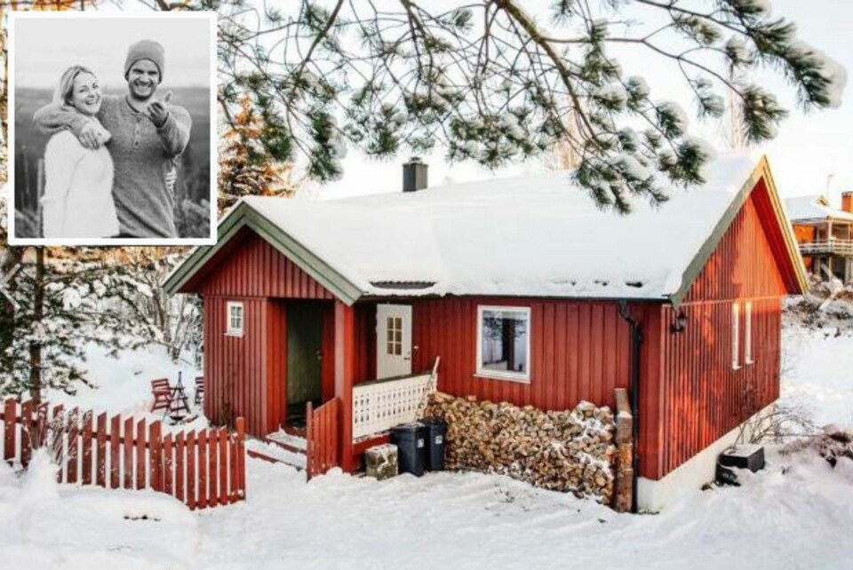 LÅNER BORT HUSET: Eirik Lundblad (33) og samboer Marianne Sleire (34) vil at noen som ikke er så heldige som dem skal få gleden av huset deres i jula. Foto: privat