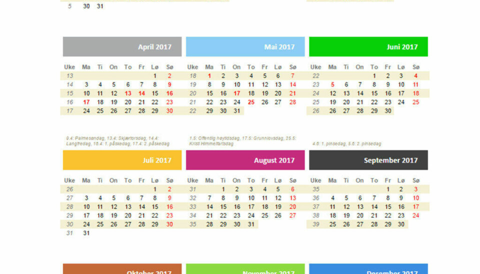 2017: Det er 100 dager til du igjen kan ta en fridag.