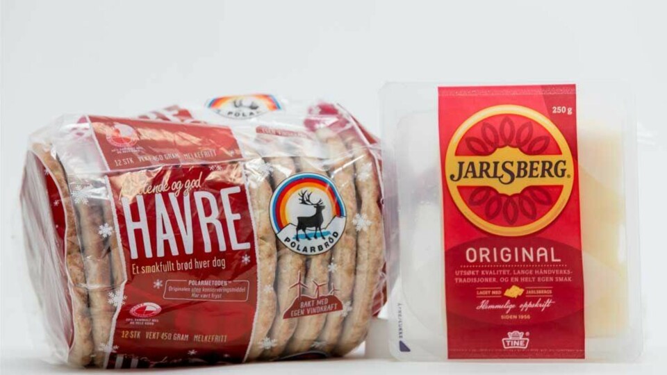 Både polarbrød og skivet Jarlsbergost varierte mye i pris i de ulike butikkene.