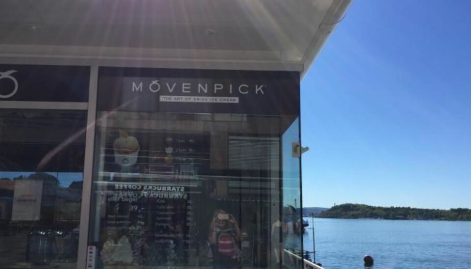 Hos Møvenpick på Aker brygge koster softisen 38 kroner.