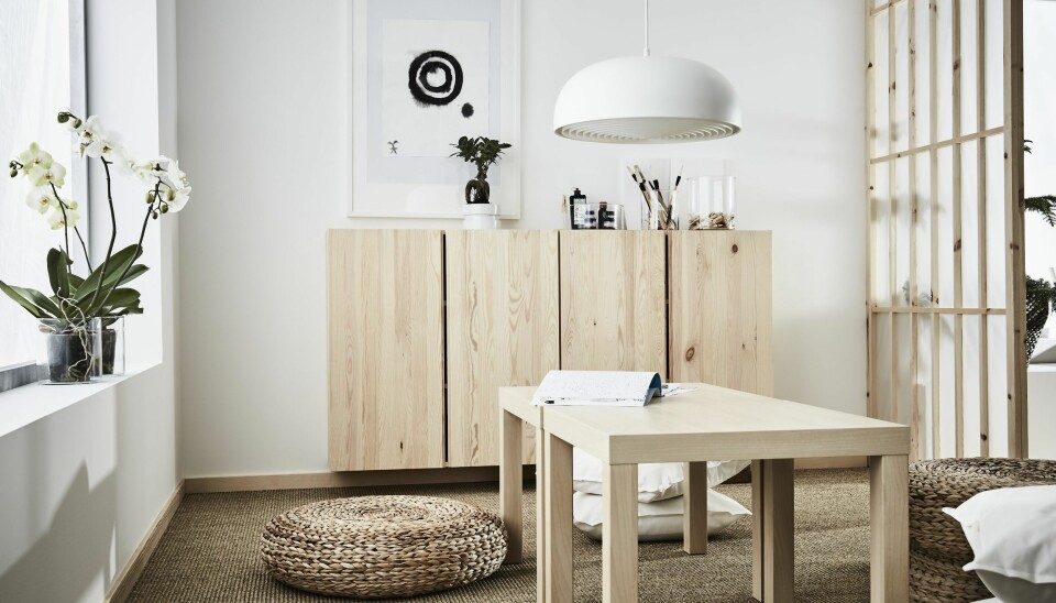 Vi er ikke lei av lyst treverk og det naturlige. Dette skapet passer i de fleste leilighete, og går man lei, så er det bare å male det!