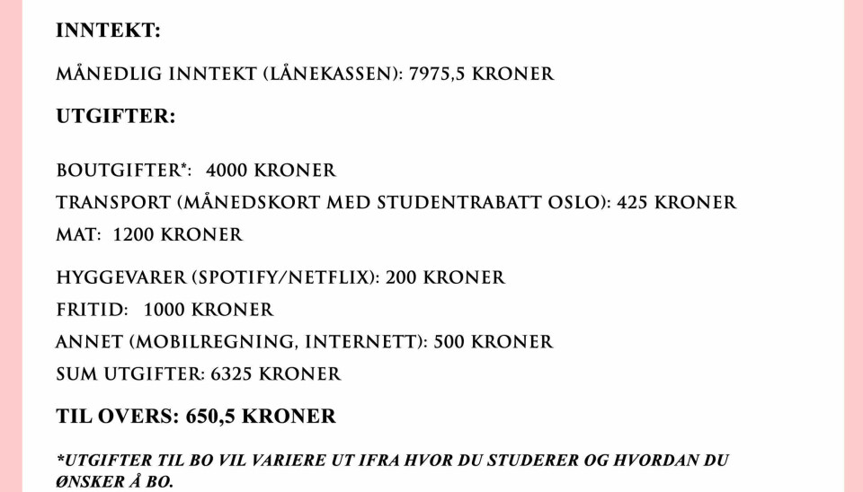 Her er budsjettet alle studenter bør få med seg