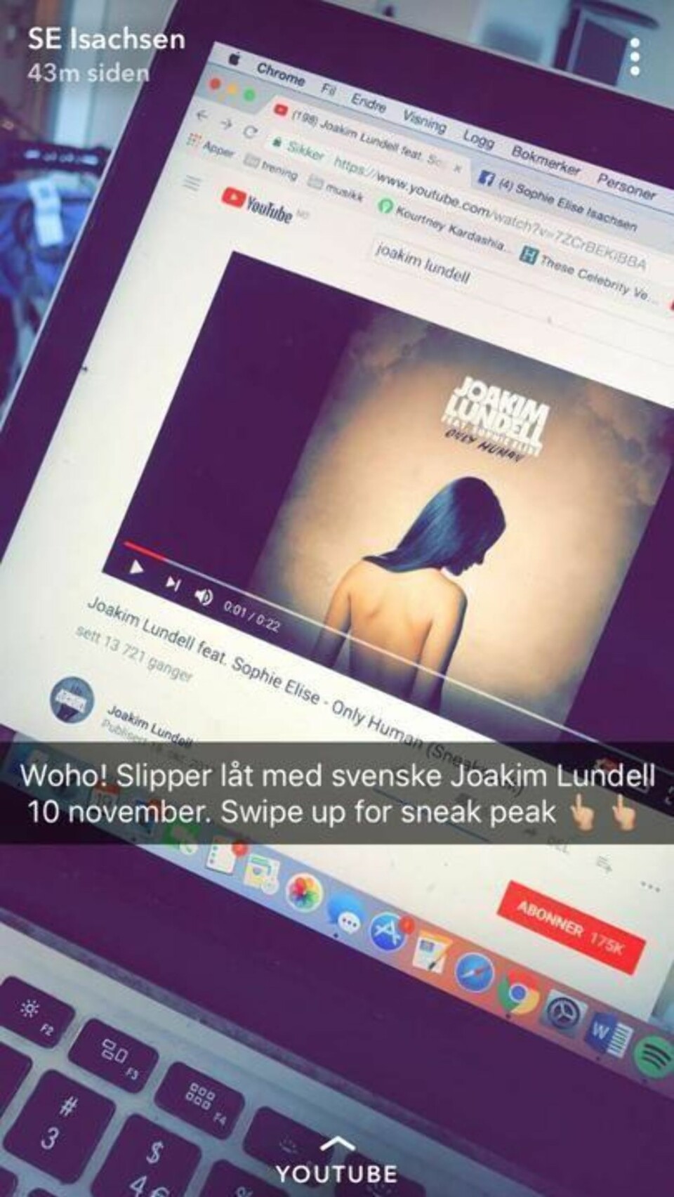Sophie Elise Isachsen røper at hun kommer med ny musikk på Snapchat