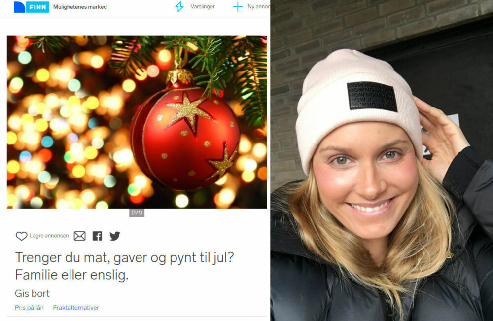 Blogger Anja Johansen bestemte seg for å opprette en Finn-annonse for folk som gruer seg til jul på grunn av dårlig økonomi.