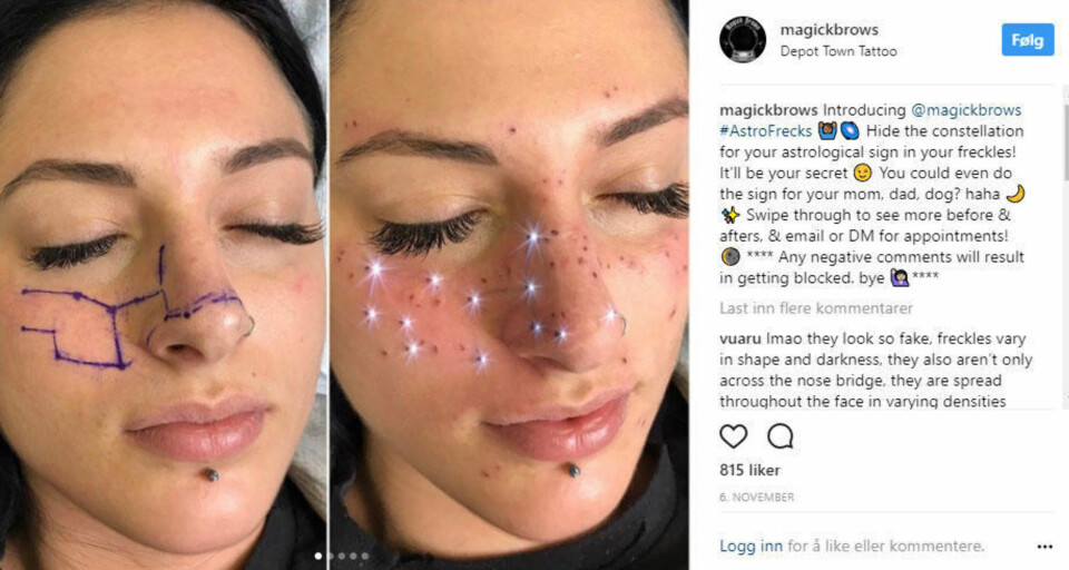 Kunne du tenkt deg astronomiske tegn i ansiktet?