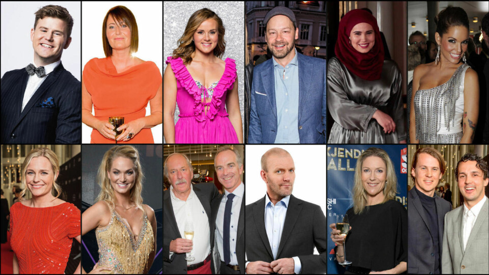 DISSE KAN VINNE PUBLIKUMSPRISEN: Nicolay Ramm (øverst fra venstre, Line Andersen, Helene Olafsen, Petter Nyquist, Iman Meskini, Triana Iglesias, Solveig Klippen, Marna Haugen, Christian Paasche og Johan Kaggestad, Bård Tufte Johansen, Helene Sandvig og Ylvis-brødrene.
