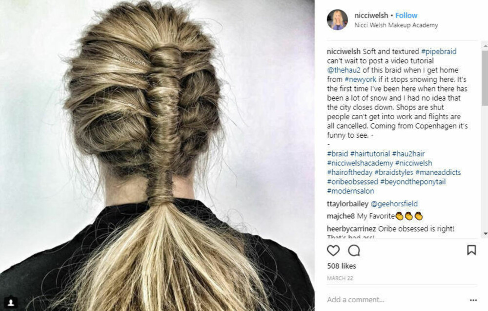 Rørfletten økte kraftig i popularitet etter at hårstylist Nicci Welsh delte en tutorial på Instagram-kontoen sin i mars i år.