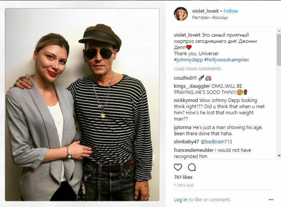 Nye bilder av Johnny Depp gjør fansen bekymret