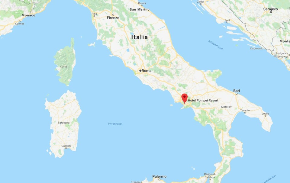 KART: Pompeii ligger på den italienske vestkysten, om lag 2,5 timers kjøretur sør for Roma.