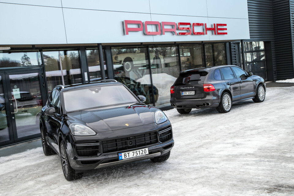 NY OG GAMMEL: 3. generasjon fra 2018 og 1. generasjon fra 2009. Det tok ikke lang tid før Cayenne var en naturlig del av Porsches modellprogram.