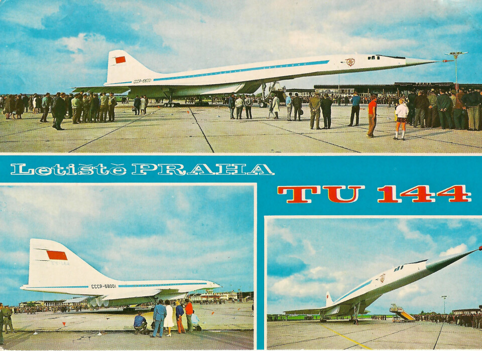 PRESTISJE: Flyene vakte berettiget oppsikt når de besøkte østblokklandene, som dette tsjekkiske prospektkortet viser.