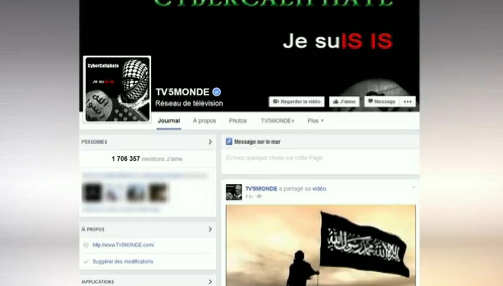 <b>HACKET: </b>Fransk TV5 ble hacket og overtatt av uvedkommende. Bak sto tilsynelatende islamister. Men sporene ledet til Russland.