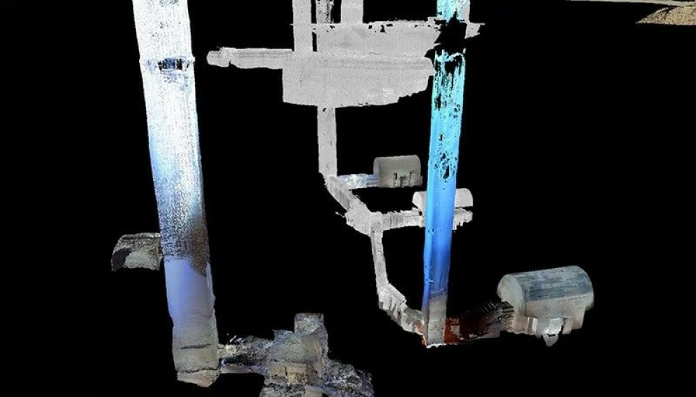 <b>3D-ILLUSTRASJON:</b> Slik ser sjaktgravene i det underjordiske begravelsesystemet ut. Illustrasjonen er laget av Universitetet i Tübingen ved hjelp av laserscannere i 3D