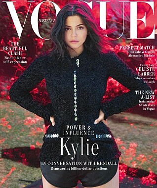 Kylie Jenner på forsiden av Vogue Australia